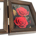 Best Selling 6x8 Brown Immortal Flower Preserved Flower Rose Picture Frame Never Withered Roses Gifts for Holiday Present